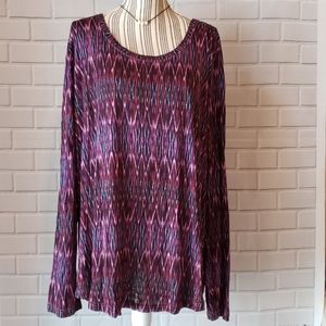Chaps long sleeve tee plus size purple